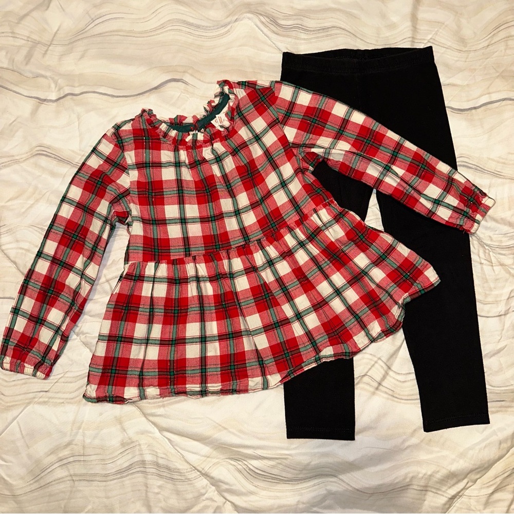 Cat & Jack Red and Green Plaid‎ Top